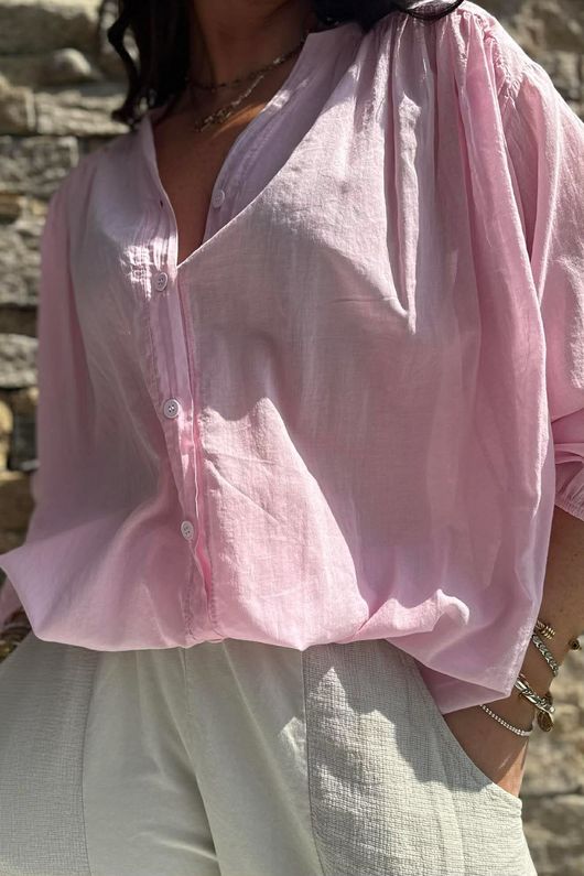 Shayle Indian Cotton Smock Shirt Sugar